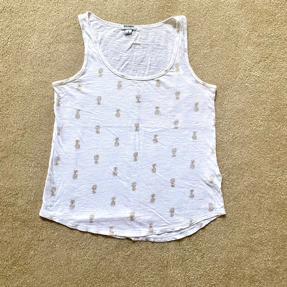 Old Navy Gold Pineapple Tank Top